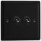 VARILIGHT Matt Black Urban 2-Gang 10A 1- or 2-Way Toggle Switch XYT2.MB