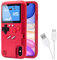 DIKKAR Game Case für iPhone, Retro-Schutzhülle mit Eigener Stromversorgung,36 Kleine Spiele,Farbdisplay,Videospieletui für iPhone X/Xs (Rot)