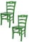 t m c s Tommychairs - Set 2 Sedie modello Cuore per cucina bar e sala da pranzo, robusta struttura in legno di faggio verniciata in anilina verde e seduta in legno