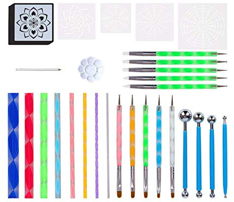 Mandala Dotting Tools für Malerei Steine Mandala Malerei Punkte Mandala Kit 34 Teile