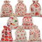 Qpout 16 Weihnachten Geschenkbeutel mit Kordelzug, 8 Verschiedene Weihnachten Sackleinen Geschenk Säckchen Süßigkeitensäckchen 5.1x7.1 Zoll Wiederverwendbare Weihnachts Geschenktüten Für Party Dekor