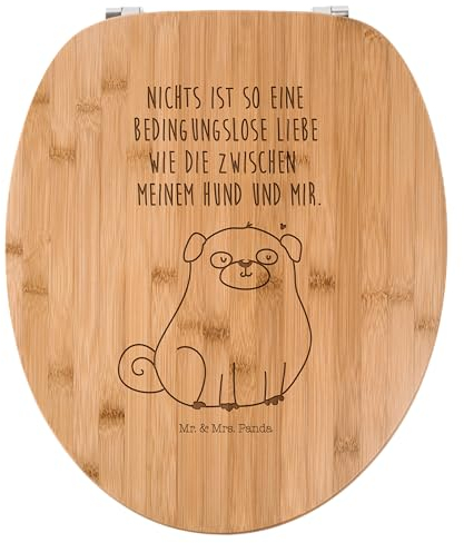 Mr. & Mrs. Panda WC Sitz Mops - Geschenk, Hund, WC-Sitz, Hundemotiv, Toilette, Hundeliebe, Klobrille, Klodeckel, Haustier, Toilettendeckel, knuffig,