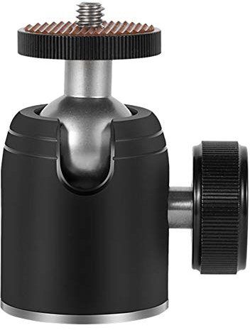 Harwerrel Trípode Mini Rotula de Bola 360 Grados Metal Ballhead Montaje con Adaptador de Tornillo de 3/8 a 1/4 para cámara Digital DSLR Teléfono Celular Monopod Gopro Soporte de luz Faros