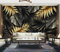 Tapete 3D Fototapete Handgezeichnet Schwarz Gold Blatt Moderne Wandtapete Murals Fototapete 3D Tapete Effekt Vlies Wandbild Schlafzimmer Poster Dekoration -400x280CM-XXL