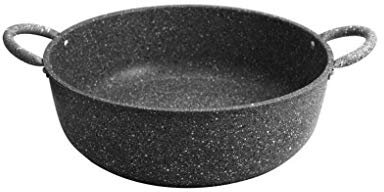 ACCADEMIA MUGNANO Cuore di pietra induzione tegame 36 cm, Marrone/Grigio (Stone-like), 1.5 kg, Ceramica, Pentola, Padella, Tegama, Senza Coperchio