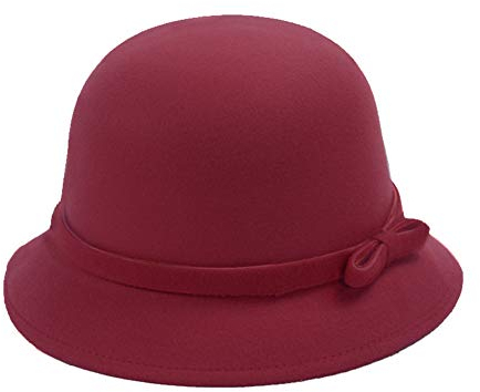 DongBao Vintage Glockenhut 1920s Retro Hut Damen Melone Hut Fedora Winterhüte Eimer Hut Filz Cloche Hut Bowler Hüte