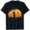 Lustiges Angler und Fischer Design Herren Angler Sonnenuntergang Fischer Angel T-Shirt Schwarz S Crew Neck Kurzarm Casual Sporty Fishing T-Shirt