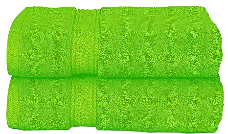 Milosc Pack of 2 Hand Towels Set Super Absorbent 550GSM 100% Egyptian Cotton Hotel Quality Quest Towels Set Hand Towel For Bathroom Size 50x80 (Lime Green)