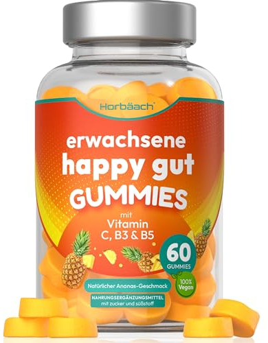Biotic Gummies | Vegan | 5 Billion | Immune Support, Gut, Digestion & Energy | Multi-Strain Pro-Bio: Lactobacillus casei + Vitamins C, B3, B5, B6 | Orange Flavour | for Men & Women