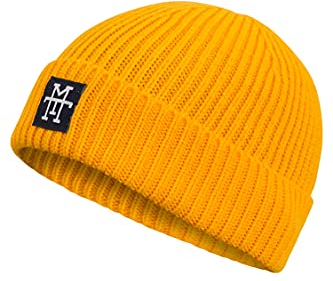 Manufaktur13 Heavy Knit Beanie - Wintermütze, Strickmütze, Ribbed, warme Mütze für Herren & Damen (M13) (Mustard)