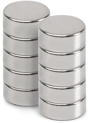 MAUL Neodym-Scheibenmagnet – flacher Magnet mit hoher Haftkraft für einen vielseitigen Einsatz – Magnet rund mit elegantem und modernem Design – Ø 8 x 3 mm – 10er Pack – hellsilber