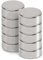MAUL Neodym-Scheibenmagnet – flacher Magnet mit hoher Haftkraft für einen vielseitigen Einsatz – Magnet rund mit elegantem und modernem Design – Ø 8 x 3 mm – 10er Pack – hellsilber