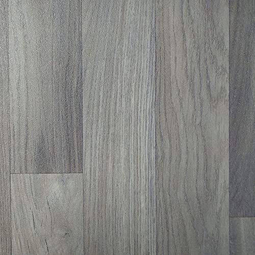 Vinylflooring UK Dark Grey Wood Effect Vinyl Flooring Roll For LivingRoom, DiningRoom, Kitchen, 2.8mm Thick Cushion Backed Vinyl Flooring Roll, Waterproof Lino Flooring-2m(6'6) X 2m(6'6)-4m²
