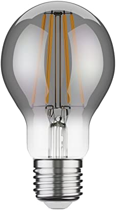 ledscom.de E27 LED Leuchtmittel, A60, extra warmweiß (1800 K), 7,5 W, 370lm, Rauchglas