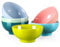 LOVECASA Series Sweet, 660ml Porcelain Bowl Set, Cereal/Soup/Rice Bowl/Dessert Bowl/Serving Bowl (15.5 * 15.5 * 6 cm), Blue Pink, Set of 6