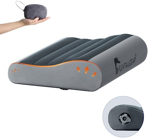 FLEXTAILGEAR Zero Pillow,Ultraleichtes Camping-Kissen,Aufblasbares Kissen,Ergonomisches Nackenkissen, 50D-Doppelvelours für Camping,Reisen, Strand