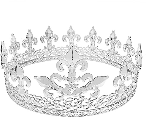 LEEMASING König Herren Krone oder Party Prom Dekorationen Royal Mittelalter Krone für Cosplay Homecoming Prom Party Dekorationen