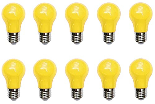 Aiwerttes 10er Pack 3W LED farbige Glühbirne E27 A50 Schraubkappe Gelb Glühbirne für Hochzeit Halloween Weihnachtsfeier