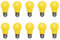 Aiwerttes 10er Pack 3W LED farbige Glühbirne E27 A50 Schraubkappe Gelb Glühbirne für Hochzeit Halloween Weihnachtsfeier
