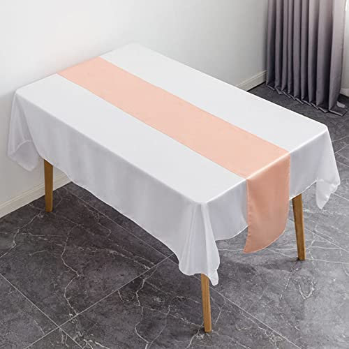 GOAQUA 30cm*275cm Satin Tischläufer Schärpen Tafelaufsätze Hochzeiten Veranstaltungen Bankett Home Tischdekoration Tischdecke,Apricot,30cmX275cm