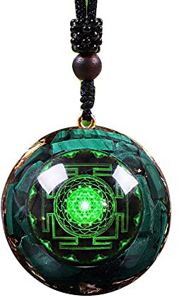 SHY878 Orgonite Pendant Malachite Crystal Quartz Necklace for Emf Protection Chakra Healing Jewelry Gift (CJCJBJWRN)