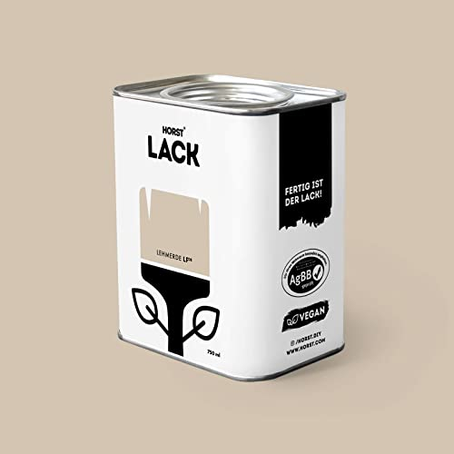 HORST Lack Lehmerde matt 3L - Wetterfester Möbel-Lack für Holz, Metall & Kunststoff - Hohe Deckkraft - Geruchsneutral- Spritz- & Tropffrei - Vegan - Beige