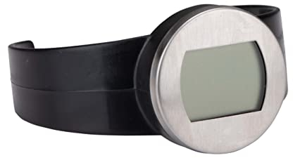 Alpina Thermomètre à vin – Placement autour de la bouteille de vin – Compatible avec toutes les bouteilles de vin – Acier inoxydable – Noir/argenté