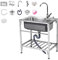 Duchunsheng Industriales Fregadero Exterior Jardin Portatil Fregadero Camping, Comercial Fregadero con Grifo, Fregadero De Cocina con Grifos Y Colador, para Lavandería, Patio Trasero, Restaurante