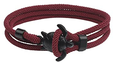 Tkukkwr Geschenke für Männer Armband Mode Armband Schildkröte Nautisches Armband Herren Damen Charm Nautische Seil Kette Regenschirm Seil Armband Herren Tasche Metallhaken Armbänder für Damen