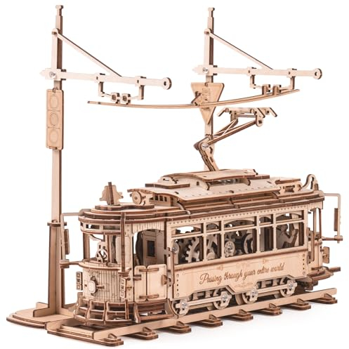 ROBOTIME Puzzle 3D en Bois pour Adultes - Tramway Classique de la Ville, Kit de Maquette d'engrenage de Construction, Décoration Exquise Cadeaux