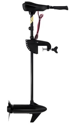 COSTWAY Electric Trolling Motor, 12V 55LBS/24V 86LBS Transom Mounted Outboard Motor with Telescopic Handle & LED Battery Indicator, Bow Mount Boat Engine for Freshwater Saltwater (24V 86LBS)