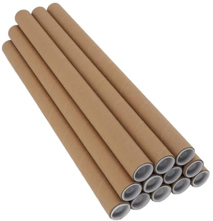 12 Pack Mailing Röhren mit Kappen, Kraftpapier Poster Tube, Heavy Duty Mailers Poster Tube Verpackung, Versandkarton für Mailing, Lagerung von Blaupausen, Kunstwerke,