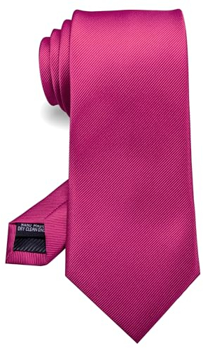 JEMYGINS heißes Rosa Handgenähte Krawatte for Herren - Arbeit,Party,Vatertag