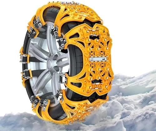 Auto Schneeketten,für Jeep Cherokee Commander Compass Grand-Cherokee,Verstellbare Universal,für Reifenbreite 165-275mm,Yellow-10 pcs
