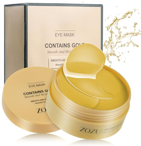 LOPHE Augenpads, 60pcs Eye Pads Wiederverwendbar, Augenpads gegen Augenringe Tränensäcke Falten Puffiness, Feuchtigkeitsspendende Eye Patch Augenmaske, entfernen Augenpflege AntiAging(Gelb)