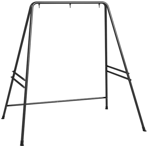 Outsunny Soporte para Silla Colgante Sostén para Columpio con Marco de Acero Carga 150 kg para Patio Terraza Balcón Jardín Negro