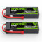 OVONIC Lot de 2 batteries LiPo 2s 7,4 V 6200 mAh 120 C avec fiche T rigide pour voiture RC truggy quadcoptère hélicoptère avion
