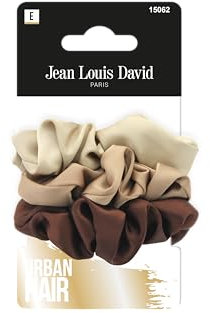 JEAN LOUIS DAVID - Lot de 3 Chouchous en Satin - Elastiques Cheveux - Protège et Ne Laisse Pas de Trace