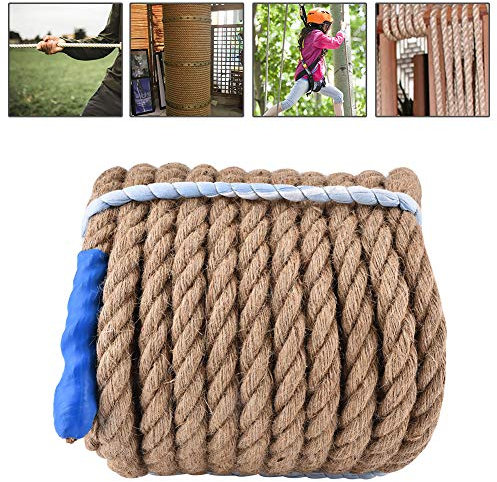 Aumotop Jute Rope Strong Sturdy Tug Of War String Rock Climbing 20m 65.6ft 20mm 0.8in 2764g