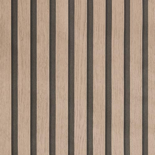 Warmiehomy Wood Slat Self Adhesive Wallpaper Peel and Stick 40cm x 500cm | Vinyl Wrap Sticky Back Plastic Roll, Wood Stripe Grain Contact Paper for Cabinets, Wall, Furniture Stickers