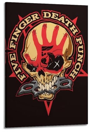 FTGJDTYJS Dekoratives Poster, Motiv: Five Finger Death Punch Band, dekoratives Poster, Gemälde, Leinwand, Wandposter und Kunstdruck, moderne Familienschlafzimmer-Dekoration, Poster, 20 x 30 cm