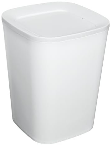 WUITOKI Badmülleimer weiß 5l, Kosmetikeimer Schwingdeckel, klein, 18x18x23cm
