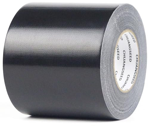 CHUANGSEED 1Rollen Panzertape Schwarz 50m x 100mm –extra stark, panzerband schwarz Gewebe-Klebeband Wasserdichtes Reparaturband für innen & außen gewebeverstärktes Reparaturband