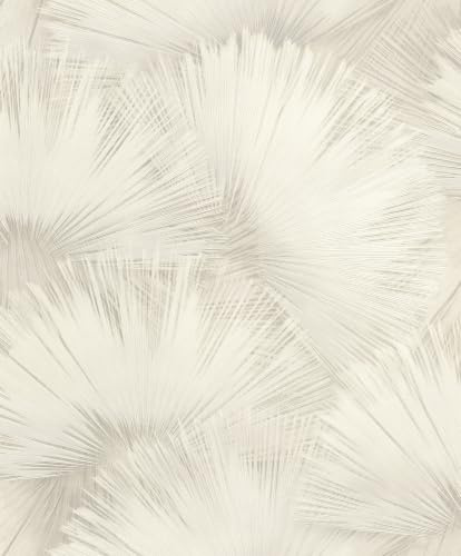Rasch Opulenza Fan Effect Textured Vinyl Wallpaper with Metallic Elements Perfect for Bedrooms Living Rooms Stunning Feature Walls and DIY Projects Neutral 659733