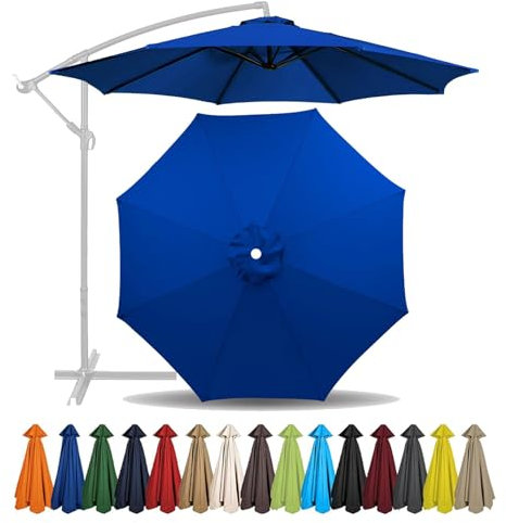 Amieron 2m-3.5m Replacement Parasol Canopy, 6/8 Ribs Garden Umbrella Replacement Parasol Fabric Cover, Umbrella Canopy Cover Waterproof for Garden Umbrella Yard Beach, Canopy Only
