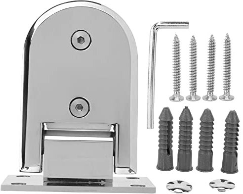 Glass Shower Door Clip with Foldable Hinge -Sliding Shower Door Hardware and Bathroom Glass Fitting