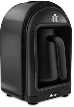 KARACA Hatır Turkish Coffee Maker, 5 Cups Electric Turkish Coffee Maker with Ember Mode, Automatic Temperature Control, Overflow Protection, Audible and Visual Alerts, Glossy Black