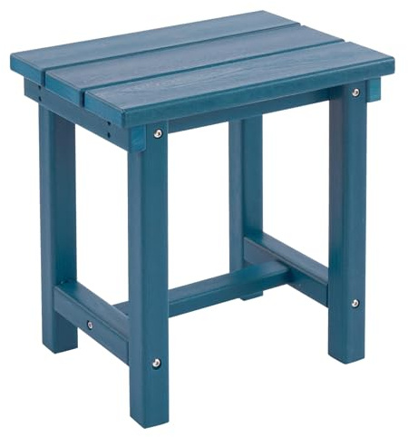 FurniSoar Adirondack Quadratischer Beistelltisch für Terrasse & Garten, HDPE Komposittisch, Wetterfester Außentisch, Kleiner Seitentisch für Balkon, Pool, Terrasse (Blau)