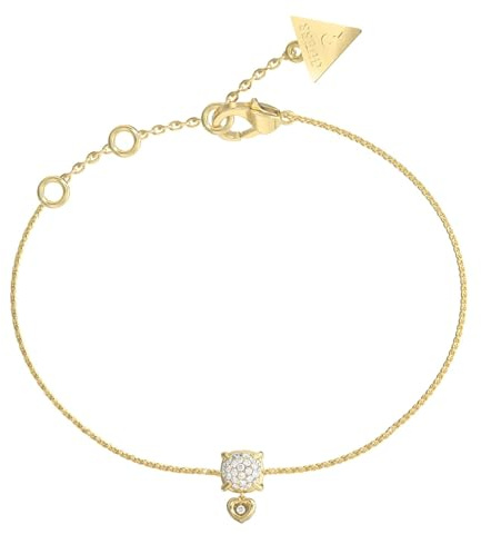 GUESS Damen-Armband Mini Herz Charm Goldfarben JUBE05469JWYGS