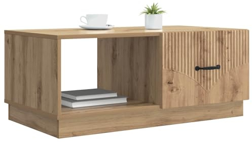 vidaXL Couchtisch Artisan-Eiche 90 x 50 x 37 cm Holzwerkstoff, Wohnzimmer, moderner rechteckiger Couchtisch, Vintage Stil, viel Stauraum, praktische Tischfläche